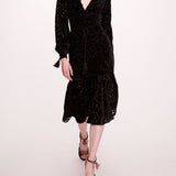 Velvet Burnout Midi Dress | Marchesa