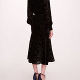Velvet Burnout Midi Dress | Marchesa