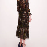 Silk Lily Midi Dress | Marchesa