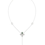 Floral White Gold Y Necklace | Marchesa