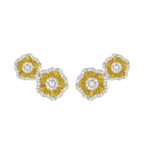 Halo Flower Yellow Gold Earrings | Marchesa