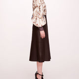 Faux Leather Poplin Midi Dress | Marchesa