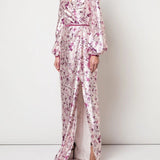 Bishop Sleeve Floral Print Charm Gown Marchesa