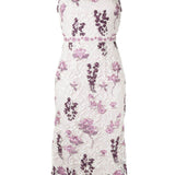 Sleeveless Floral Guipure Dress Marchesa