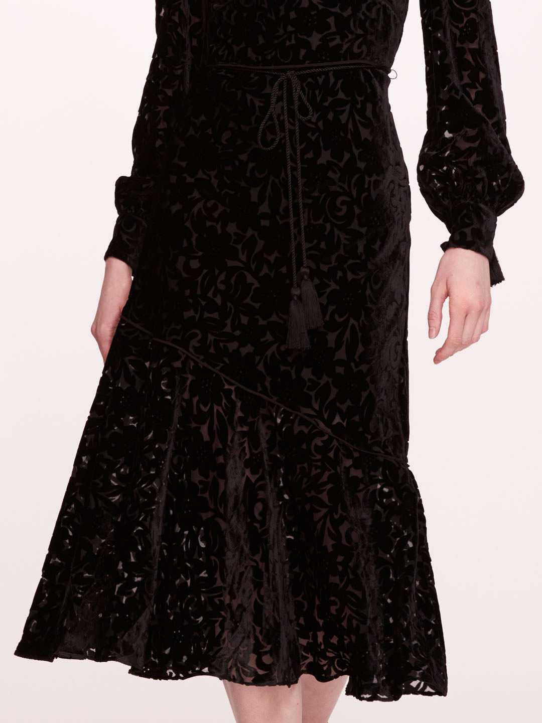 Velvet Burnout Midi Dress | Marchesa