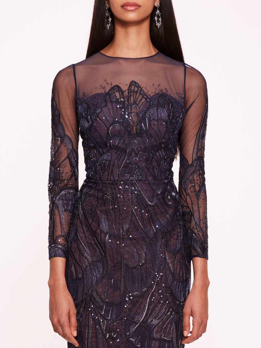 Winged Symphony Midi Dress | Marchesa
