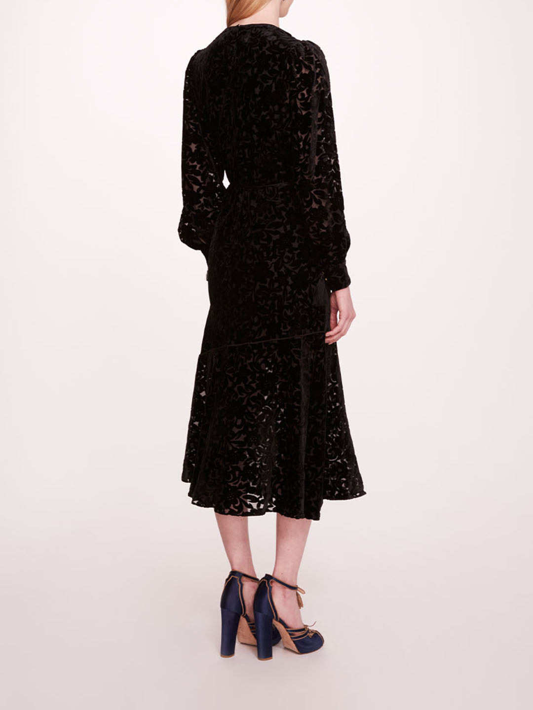 Velvet Burnout Midi Dress | Marchesa