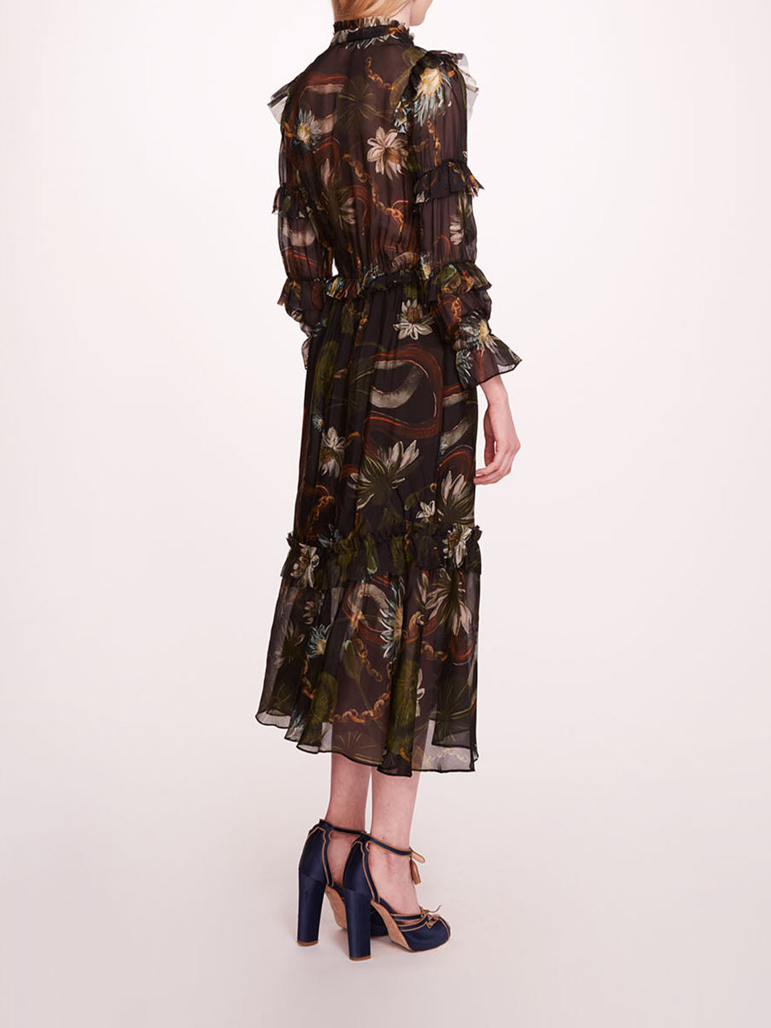 Silk Lily Midi Dress | Marchesa