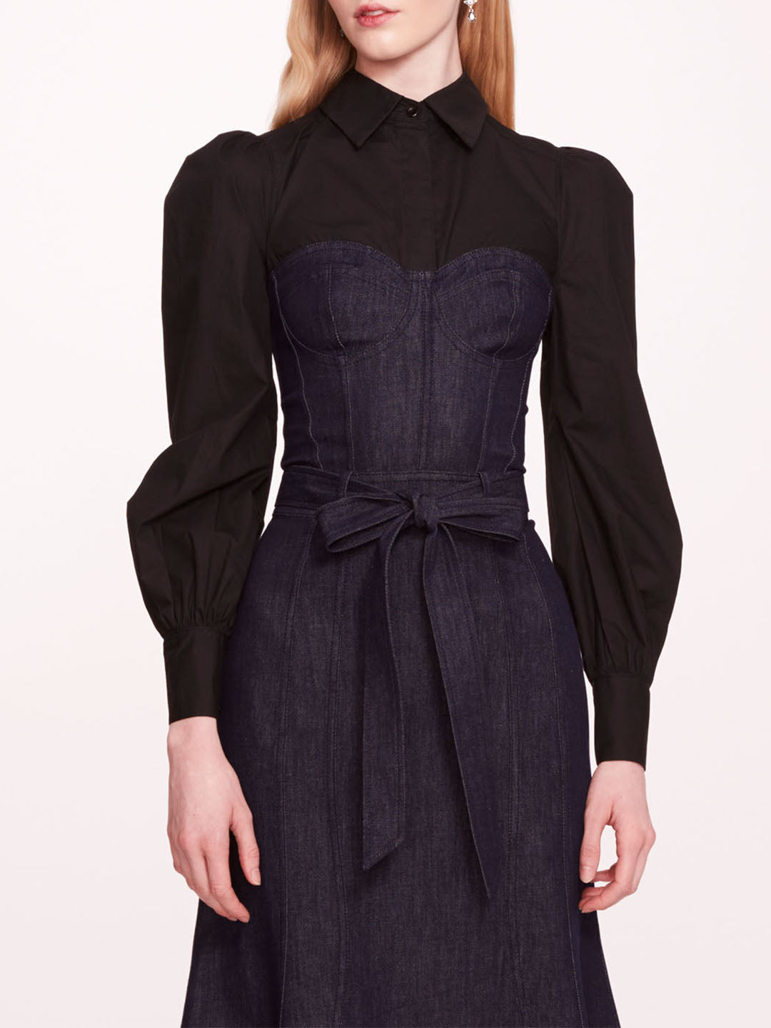 Denim Poplin Shirt Dress | Marchesa