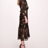 Silk Lily Midi Dress | Marchesa