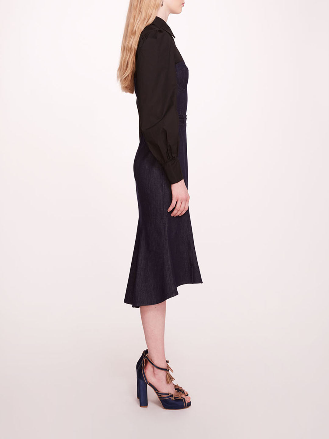 Denim Poplin Shirt Dress | Marchesa