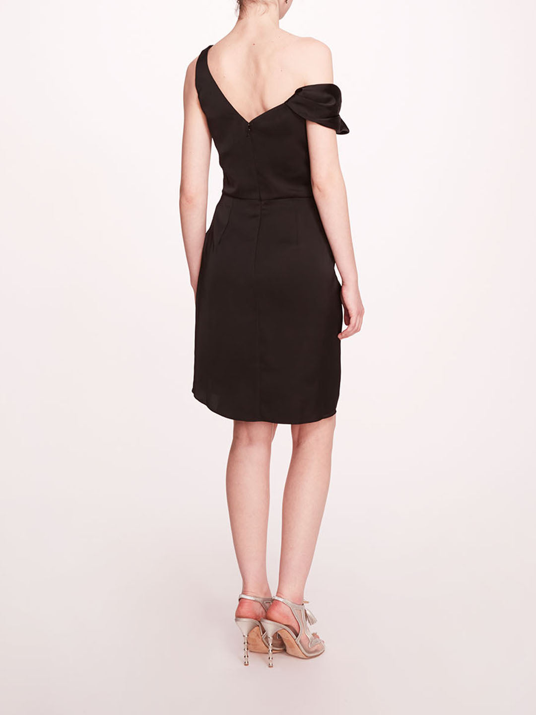 Asymmetrical Satin Mini Dress | Marchesa