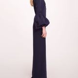 Puffed Sleeve Column Gown | Marchesa