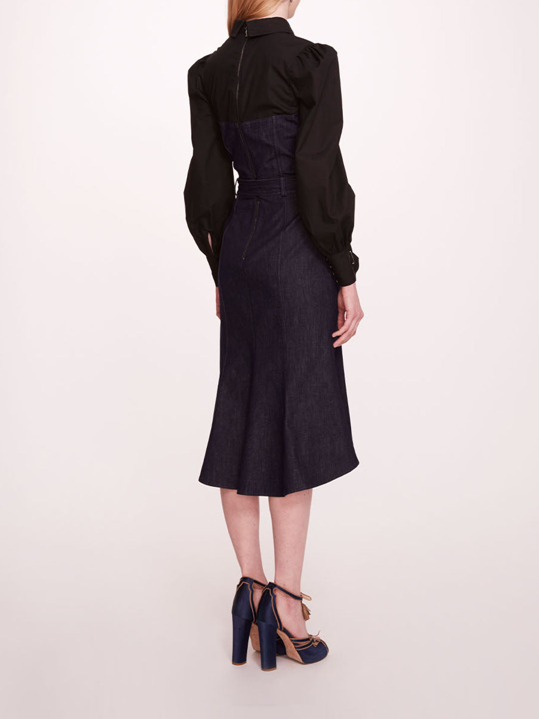 Denim Poplin Shirt Dress | Marchesa