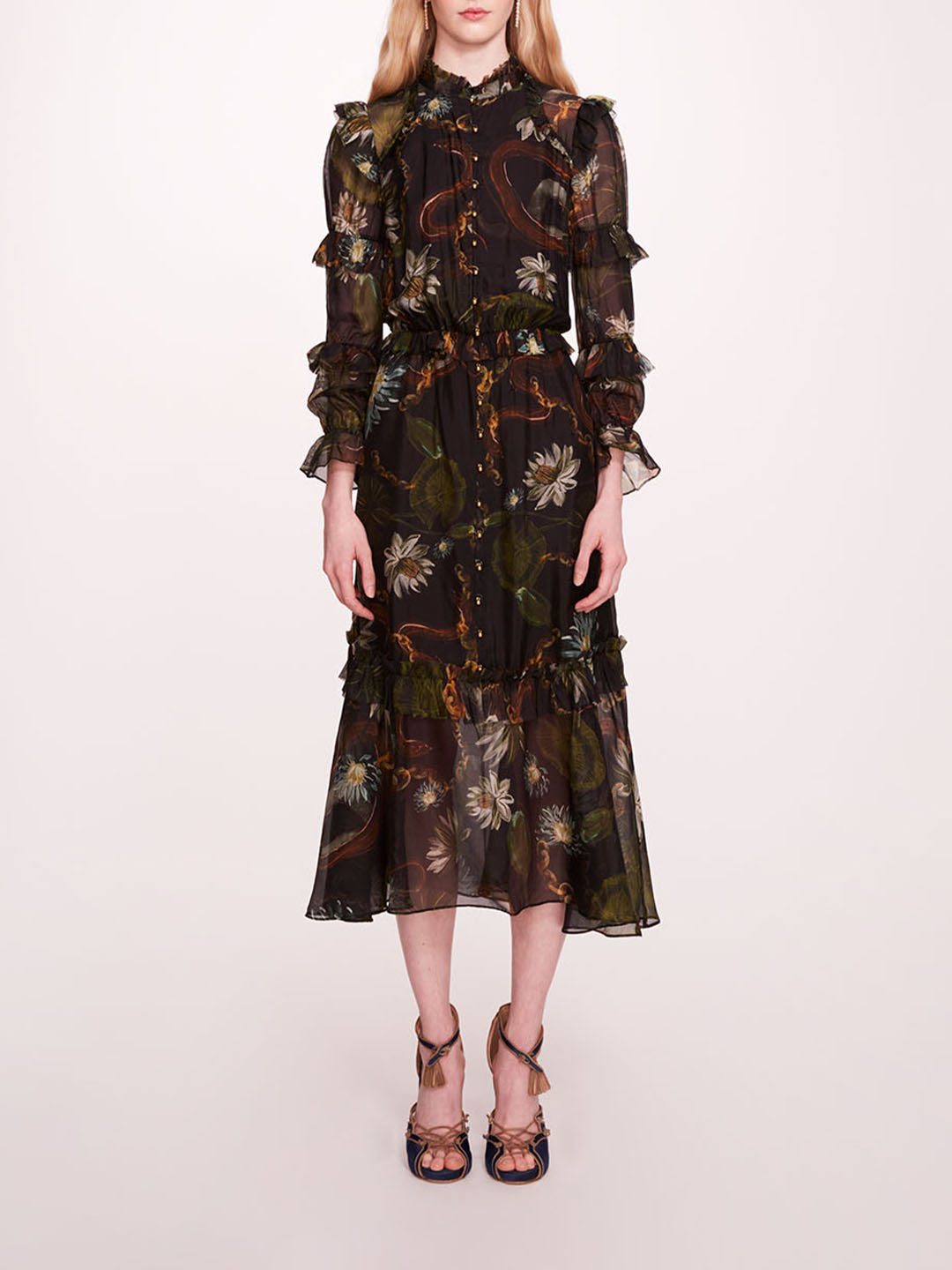 Silk Lily Midi Dress | Marchesa
