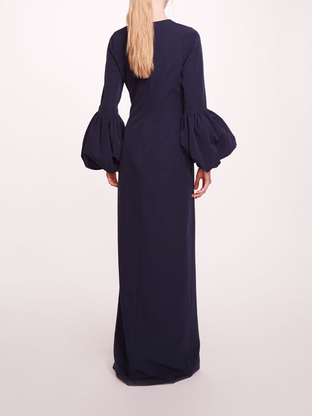 Puffed Sleeve Column Gown | Marchesa