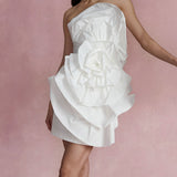 Rosette Taffeta Mini Dress | Marchesa