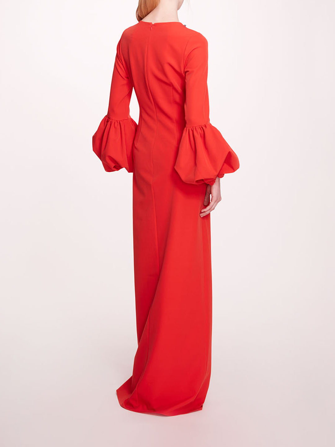Puffed Sleeve Column Gown | Marchesa