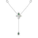 Floral White Gold Y Necklace | Marchesa