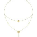 Halo Flower Yellow Gold Necklace | Marchesa