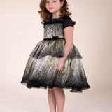 Gold Coated Pleated Tulle Gown | Marchesa